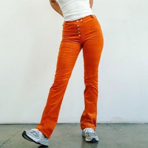 Line By K Mona corduroy orange pants - Picture 1 of 11